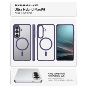 Spigen Ultra Hybrid Mag MagSafe dėklas skirtas Samsung Galaxy S26 - Clear violetinės spalvos - Image 7