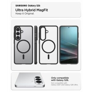 Spigen Ultra Hybrid Mag MagSafe dėklas skirtas Samsung Galaxy S26 - Clear juodos spalvos - Image 6