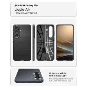 Spigen Liquid Air dėklas skirtas Samsung Galaxy S26+ - Matte juodos spalvos - Image 6