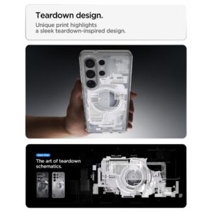 Spigen Ultra Hybrid Mag MagSafe dėklas skirtas Samsung Galaxy S26 Ultra Zero One - Clear and White - Image 9