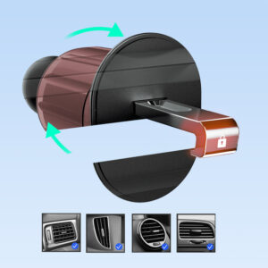 Dudao F2+ smartphone holder for the air vent with clamp - black - Image 4