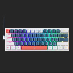 Machenike K500-B61 Wired Mechanical Gaming Keyboard with Backlight Blue Switch - Blue and White - Image 4