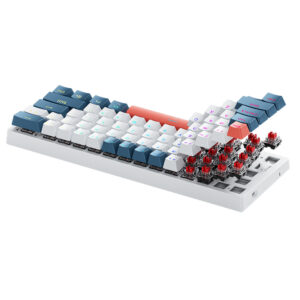 Machenike K500-B61 Wired Mechanical Gaming Keyboard with Backlight, Red Switch - White and Blue - Image 3
