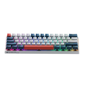 Machenike K500-B61 Wired Mechanical Gaming Keyboard with Backlight, Red Switch - White and Blue - Image 4