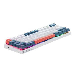 Machenike K500-B61 Wired Mechanical Gaming Keyboard with Backlight, Red Switch - White and Blue - Image 5