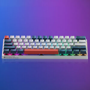 Machenike K500-B61 Wired Mechanical Gaming Keyboard with Backlight, Red Switch - White and Blue - Image 8