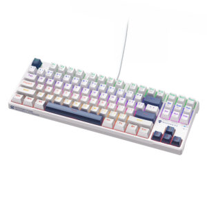 Machenike K500B-B87 Wired Mechanical Gaming Keyboard with Backlight, Red Switch - White - Image 3