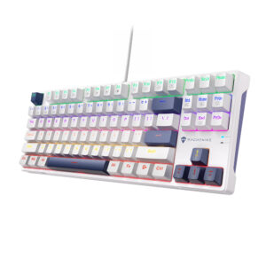 Machenike K500B-B87 Wired Mechanical Gaming Keyboard with Backlight, Red Switch - White - Image 4