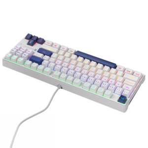 Machenike K500B-B87 Wired Mechanical Gaming Keyboard with Backlight, Red Switch - White - Image 5