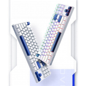 Machenike K500B-B87 Wired Mechanical Gaming Keyboard with Backlight, Red Switch - White - Image 7