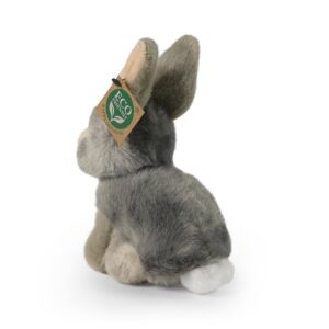 Rappa - Plush realistic mascot gray rabbit sitting 16 cm Eco-Friendly - Image 4