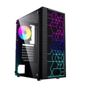 Gembird Fornax 2500 ARGB Gaming ATX kompiuterio dėklas, Midi Tower, apšvietimas, juodas