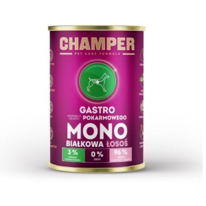 CHAMPER Gastro Monoprotein Salmon - drėgnas ėdalas šunims - 400g