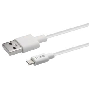Savio Cl-193 USB kabelis USB 2.0 2 m USB A USB C/Lightning Balta - Image 3
