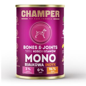 CHAMPER Bones & Joints Monoprotein Turkey - drėgnas ėdalas šunims - 400g