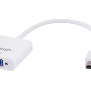 Savio CL-27B vaizdo kabelio adapteris 0,1 m HDMI A tipo (standartinis) VGA (D-Sub) Balta