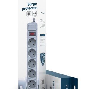 Gembird SPG3-B-6C Viršįtampių apsauga, 5 Schuko lizdai, 1,8 m, pilka - Image 2