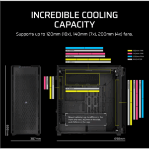 Corsair iCUE 9000D RGB Airflow PC Case, Full Tower - Black - Image 6