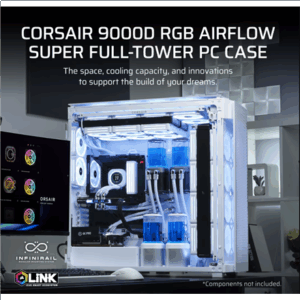 Corsair iCUE 9000D RGB Airflow PC Case, Full Tower - White - Image 4