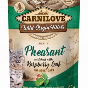 CarniLove CAT POUCH Šlapias kačių maistas Fazanas, Aviečių lapai 85 g