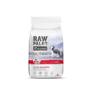 RAW PALEO Ultra Medium&Large Puppy Beef - sausas maistas šuniukams - 2 kg