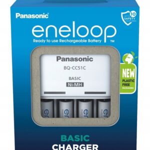 Baterijų įkroviklis PANASONIC Eneloop Basic BQ-CC51 + 4x AAA 800 mAh (K-KJ51MCD04E) - Image 2