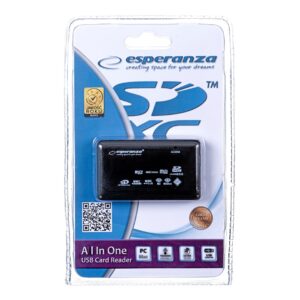 Esperanza EA119 kortelių skaitytuvas Juoda USB 2.0