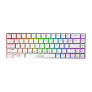 Fifine GK1W mechaninė klaviatūra, 65% RGB baltos spalvos
