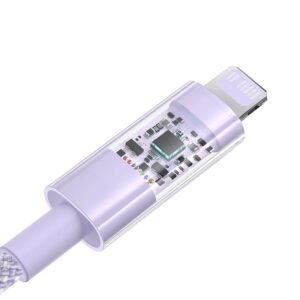 Baseus Gem USB-C ir iP greitojo įkrovimo kabelis 2 m 20 W Violetinė - Image 3