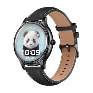 COLMI L28 Smart Watch juodos spalvos silicone + juodos spalvos leather strap