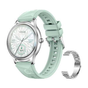 COLMI L28 Išmanusis laikrodis (Silver-green + silver steel strap)