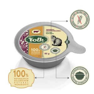 FOLK Juicy beef from Warmia - šlapias kačių maistas - 85g - Image 2