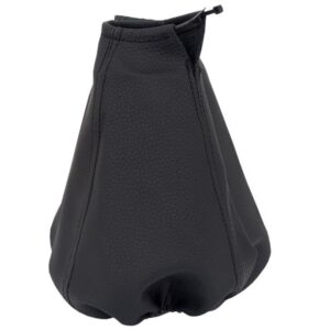 Gear lever gaiter with band, natural leather, black