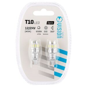 Bulb VISION W5W (T10) 12/24V 15x 3014 + 3x 3030 SMD LED, nonpolar, CANBUS, white, 2 pcs - Image 3