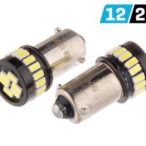 Bulb VISION H6W BAX9s 12/24V 24x 3014 SMD LED, nonpolar, CANBUS, white, 2 pcs
