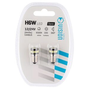 Bulb VISION H6W BAX9s 12/24V 24x 3014 SMD LED, nonpolar, CANBUS, white, 2 pcs - Image 3