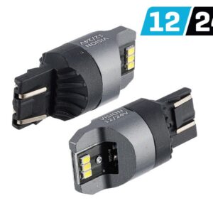 Bulb VISION W21 / 5W (T20q) 12/24V 6x 3020 SMD LED, nonpolar, CANBUS, white, 2 pcs