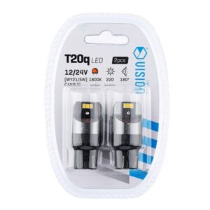 Bulb VISION WY21 / 5W (T20q) 12/24V 6x 3020 SMD LED, nonpolar, CANBUS, orange, 2 pcs - Image 3