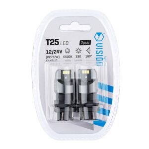 Bulb VISION P27 / 7W (T25) 12/24V 6x 3020 SMD LED, nonpolar, CANBUS, white, 2 pcs - Image 3