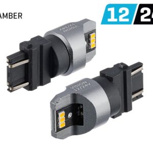 Bulb VISION PY27 / 7W (T25) 12/24V 6x 3020 SMD LED, nonpolar, CANBUS, orange, 2 pcs