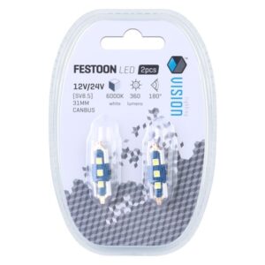 Bulb VISION Festoon SV8.5 31mm 12/24V 3x 3030 SMD LED, nonpolar, CANBUS, white, 2 pcs - Image 3