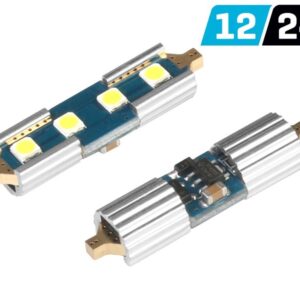 Bulb VISION Festoon SV8.5 36mm 12/24V 4x 3030 SMD LED, nonpolar, CANBUS, white, 2 pcs