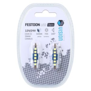 Bulb VISION Festoon SV8.5 39 mm 12/24V 6x 3030 SMD LED, nonpolar, CANBUS, white, 2 pcs - Image 3
