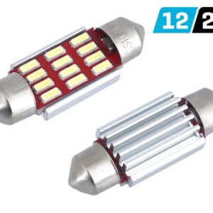 Bulb VISION Festoon SV8.5 36mm 12/24V 12x 4014 SMD LED, CANBUS, white, 2 pcs