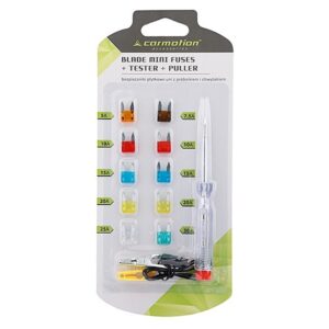 Blade saugikliai  MINI, 10 vnt + voltmeter 6-24V + clip