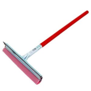 Window cleaner with squeegee and 50 cm wooden handle