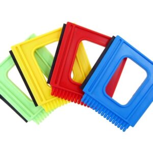 Square ice scraper with rubber squeegee - Image 2