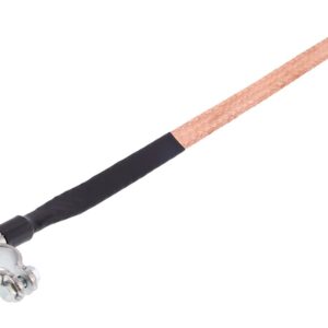 Ground braid 400mm with clamp diam.24, hole M10, negative