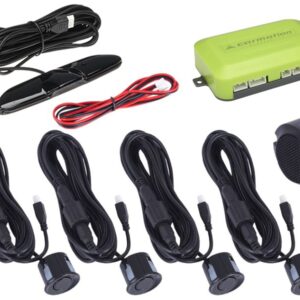 Parking assistance system with speaker and LED display, 4 detachable black sensors