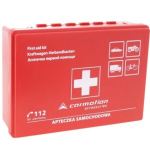 First aid set, in plastic box